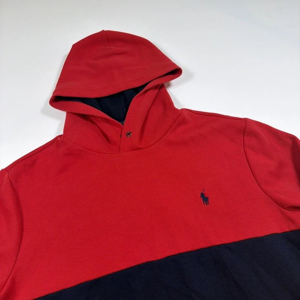 Polo Ralph Lauren RL67 Pullover Hoodie Men's Size Medium Red/Navy